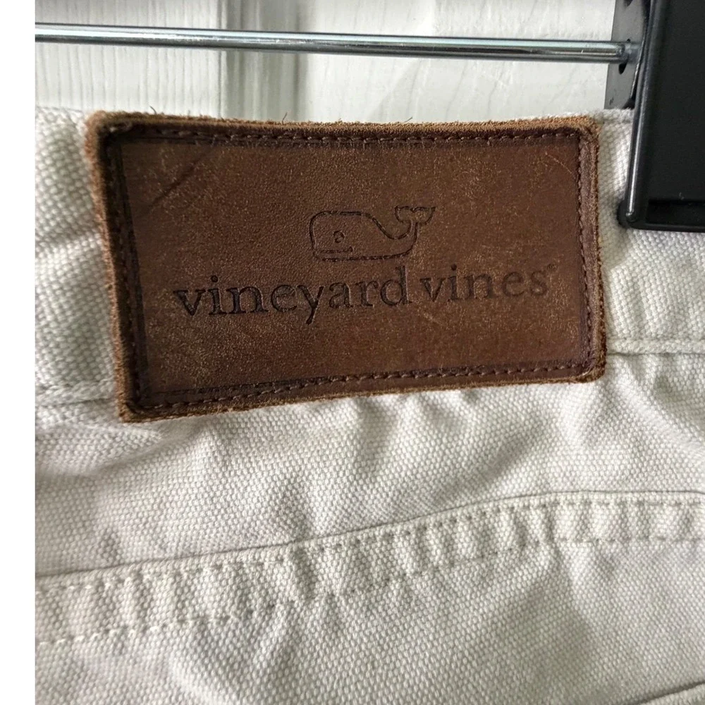 Vineyard Vines Canvas Pants Mens 33x32‎ Off White Good Straight Leg 5-Pocket